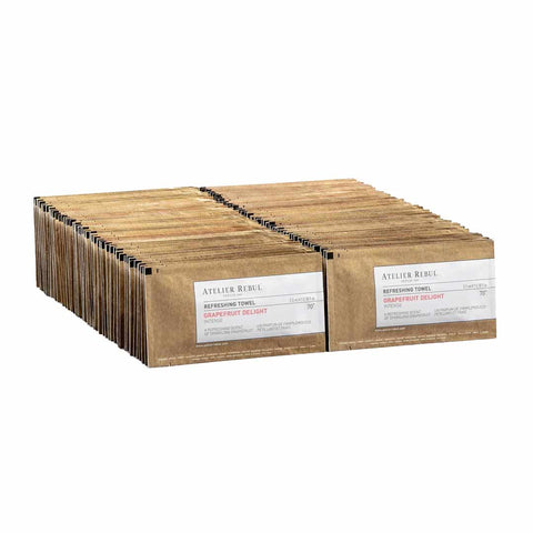 Atelier Rebul Grapefruit Scented Refreshing Towels – Pack of 100 Infused with a Sweet Citrus Fragrance