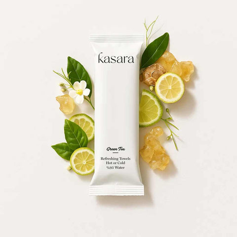 مناشف مبللة معطرة بعطر الشاي الأخضر خالية من الكحول تتبرد وتتسخن